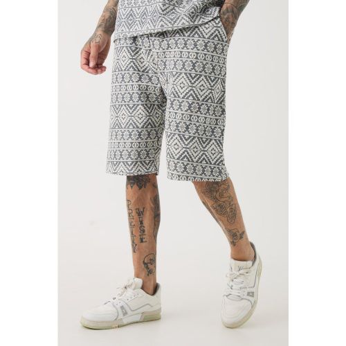 Tall - Short large à taille élastiquée et imprimé jacquard - M - Boohooman - Modalova