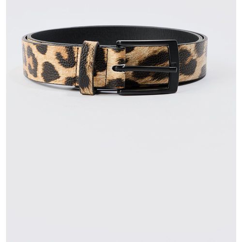 Leopard Print Belt In Brown - Boohooman - Modalova