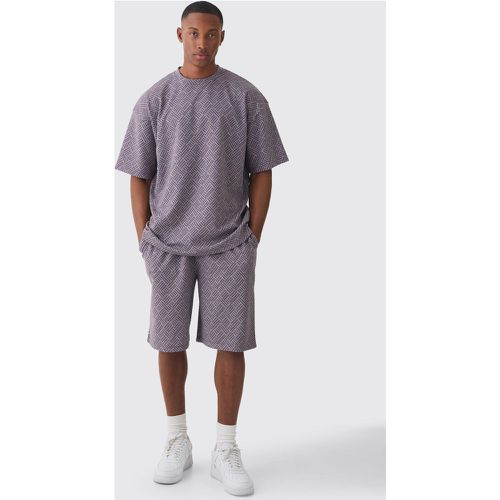 T-shirt oversize à imprimé géométrique - S - Boohooman - Modalova