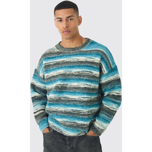 Pull oversize rayé en maille - L - Boohooman - Modalova