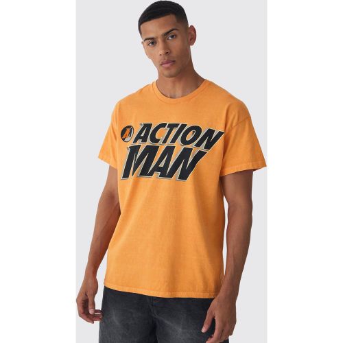 T-shirt oversize délavé à imprimé Action - MAN - S - Boohooman - Modalova