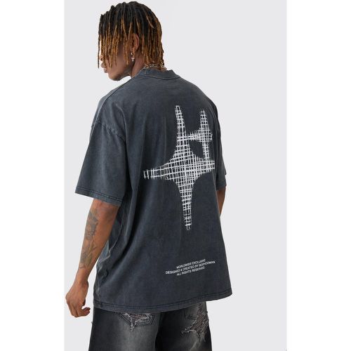 Tall - T-shirt oversize délavé imprimé - S - Boohooman - Modalova