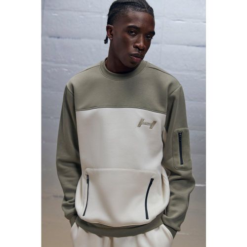Sweat droit color block - M - Boohooman - Modalova