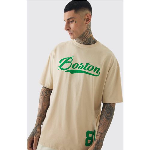 Tall - T-shirt oversize universitaire à imprimé Boston - M - Boohooman - Modalova