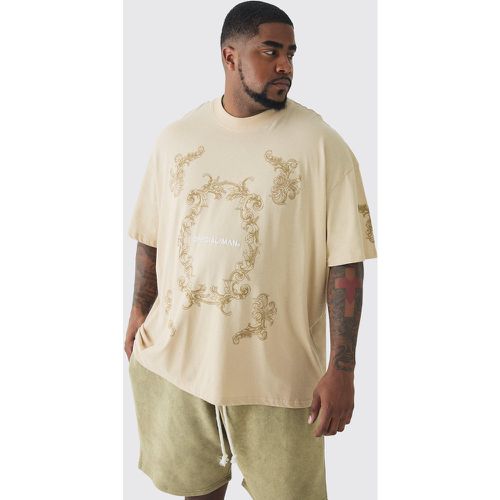 Grande taille - T-shirt oversize à imprimé baroque - MAN - XXXL - Boohooman - Modalova