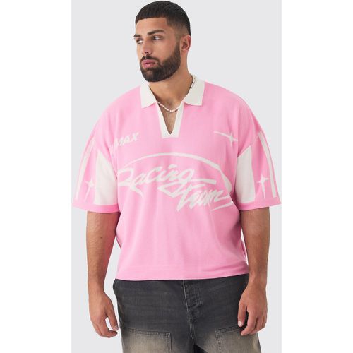 Grande taille - Polo oversize en maille - XXXXL - Boohooman - Modalova