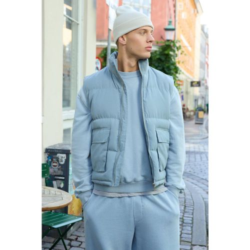 Veste oversize en faux daim à col cheminée - S - Boohooman - Modalova