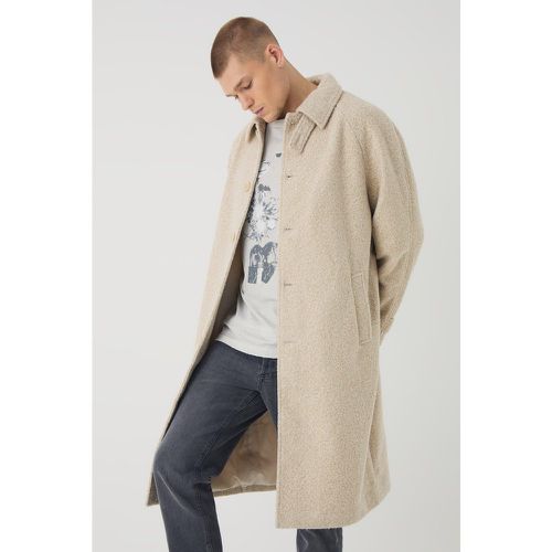 Manteau oversize bouclé en écru - S - Boohooman - Modalova