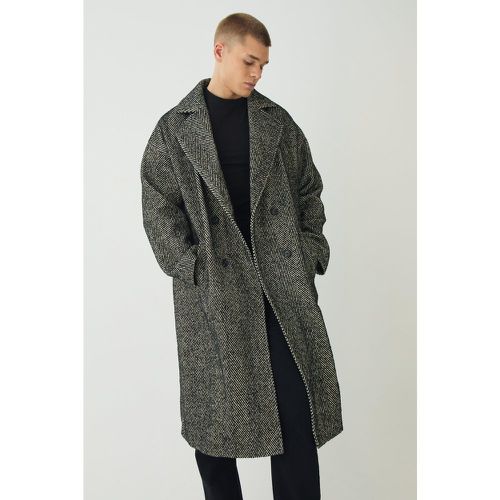 Manteau oversize sans col à chevrons - S - Boohooman - Modalova