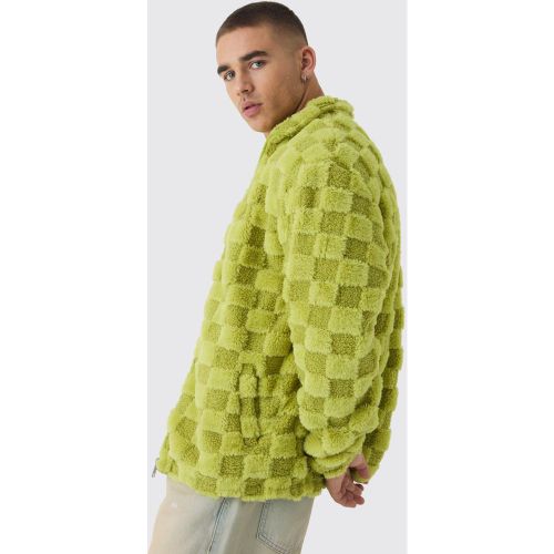 Veste oversize à carreaux et synthétique - S - Boohooman - Modalova