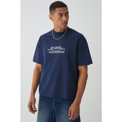 T-shirt oversize imprimé à col montant - S - Boohooman - Modalova