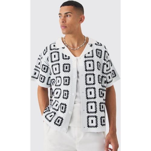 Chemise oversize en crochet - S - Boohooman - Modalova