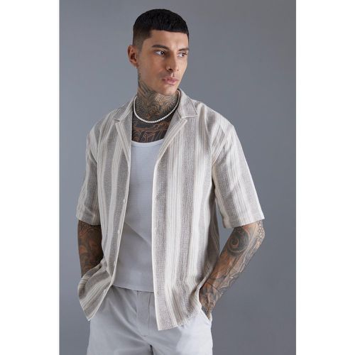 Chemise oversize en lin rayée - S - Boohooman - Modalova