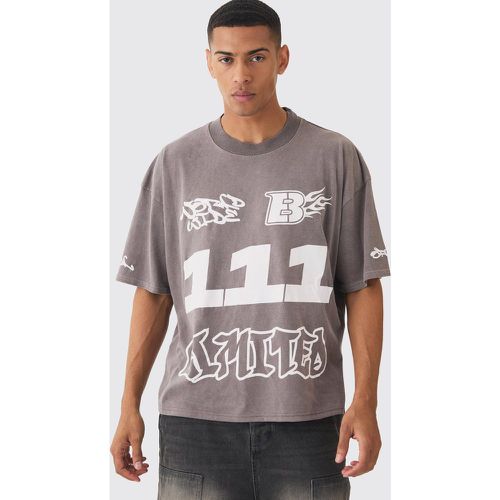 T-shirt oversize imprimé moto - XS - Boohooman - Modalova