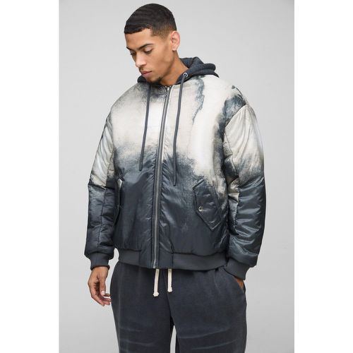 Bomber oversize à imprimé abstrait homme - S - Boohooman - Modalova