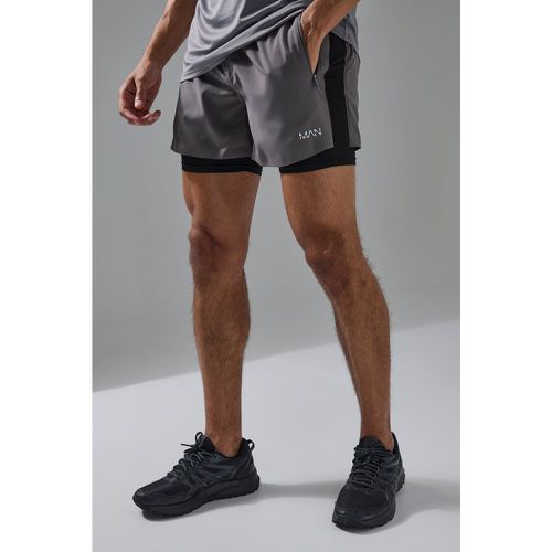 Short de sport stretch 2 en 1 - MAN Active homme - S - Boohooman - Modalova