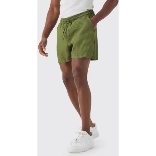 Short plissé en maille - L - Boohooman - Modalova