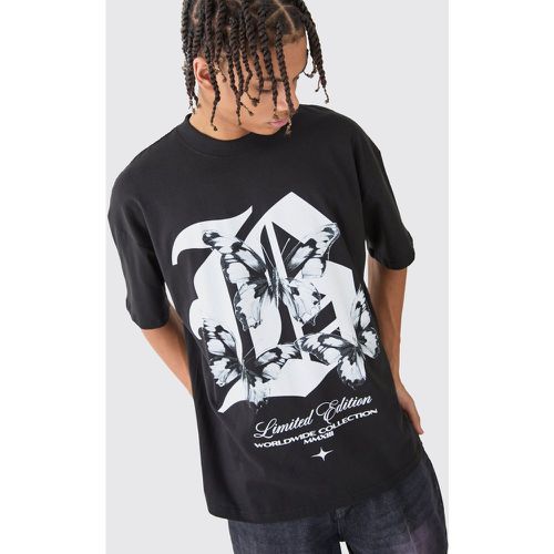 T-shirt oversize à imprimé papillon B - XS - Boohooman - Modalova