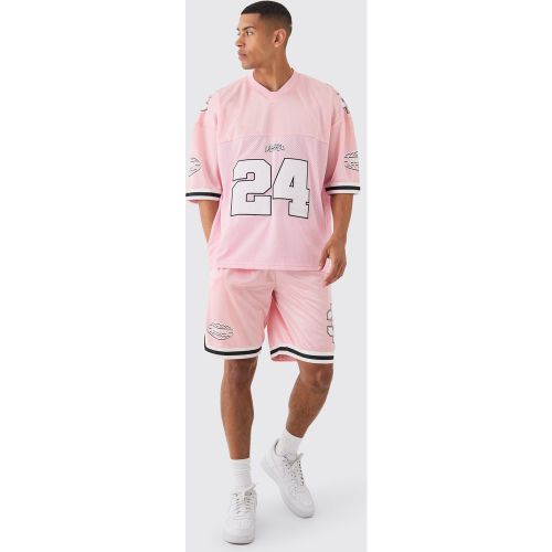 Ensemble de baseball en mesh et satiné - L - Boohooman - Modalova