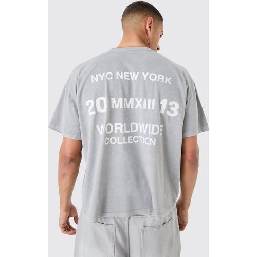 Oversized Overdye Slogan T-shirt - Boohooman - Modalova