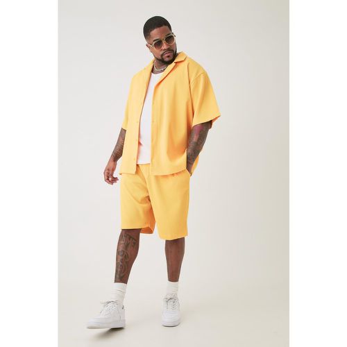 Grande taille - Ensemble avec chemise plissée et short - XXXXL - Boohooman - Modalova