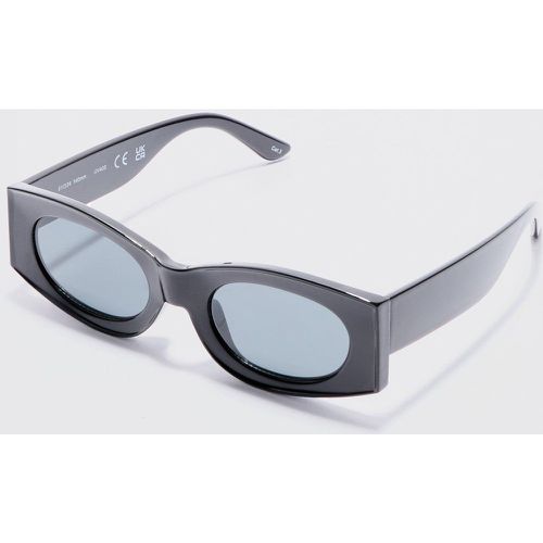 Oval Chunky Plastic Sunglasses In Black - Boohooman - Modalova