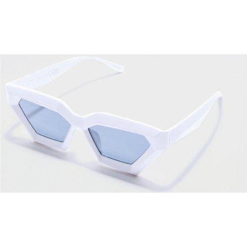 Chunky Plastic Sunglasses In White - Boohooman - Modalova