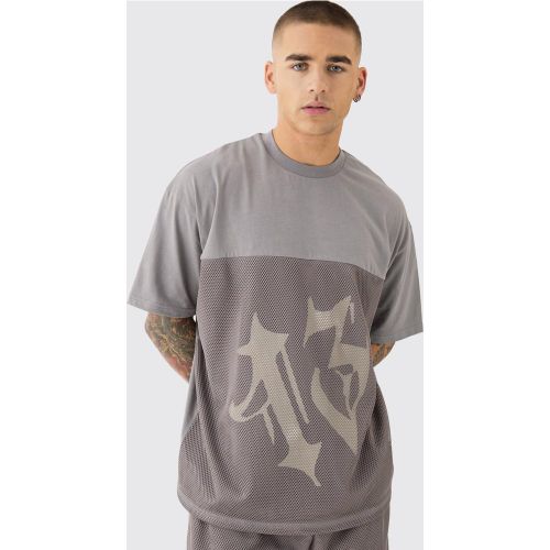 T-shirt oversize en mesh - S - Boohooman - Modalova