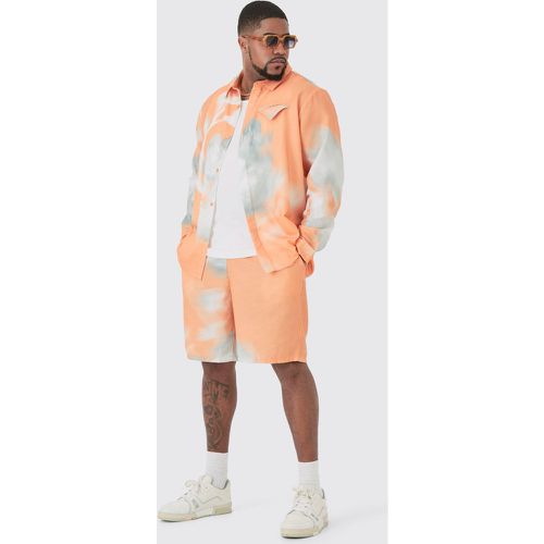 Grande taille - Ensemble en lin à poches avec chemise et short homme - XXXL - Boohooman - Modalova