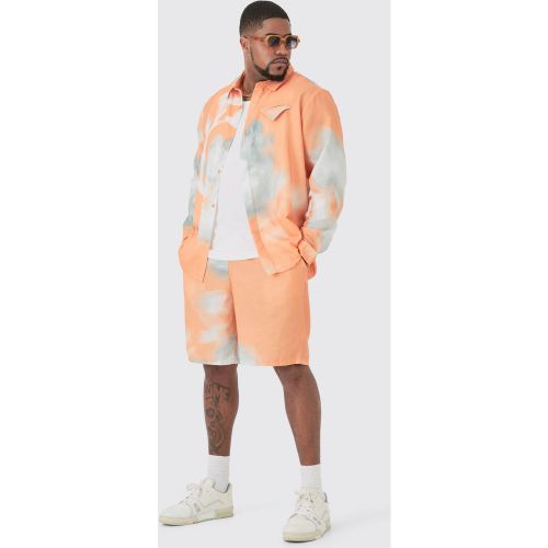 Grande taille - Ensemble en lin à poches avec chemise et short - XXXL - Boohooman - Modalova