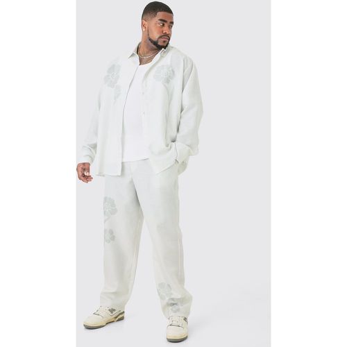 Grande taille - Ensemble en lin fleuri homme - XXL - Boohooman - Modalova