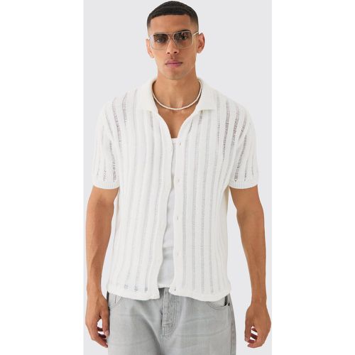 Chemise oversize ouverte en maille à découpes - L - Boohooman - Modalova