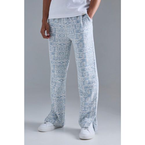 Jogging large fendu à motif jacquard - XL - Boohooman - Modalova