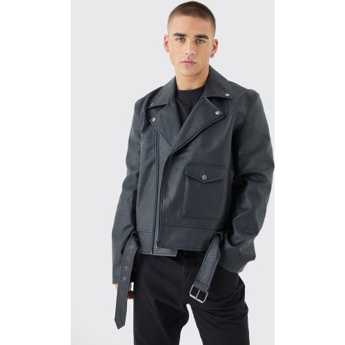 Veste biker homme - noir - S, noir - Boohooman - Modalova