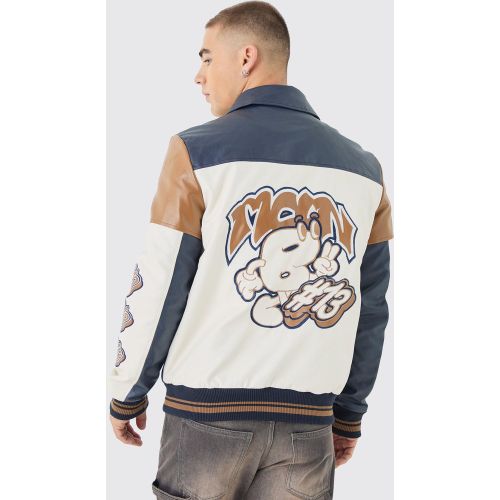 Veste universitaire color block - L - Boohooman - Modalova