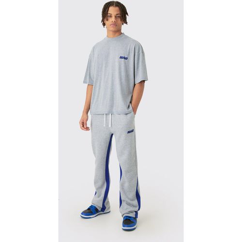 Man Oversized Boxy Contrast Stitch T-shirt Gusset Jogger Set - Boohooman - Modalova