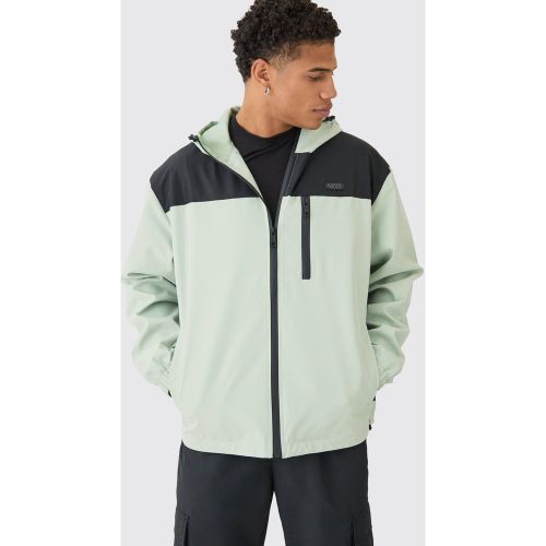 Coupe-vent oversize color block à capuche - MAN homme - L - Boohooman - Modalova