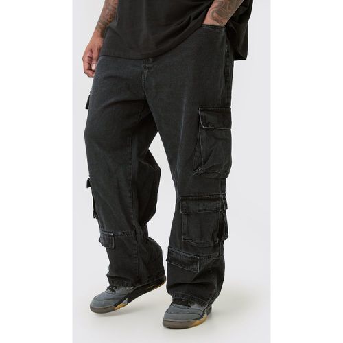 Grande taille - Jean cargo large délavé homme - 44 - Boohooman - Modalova