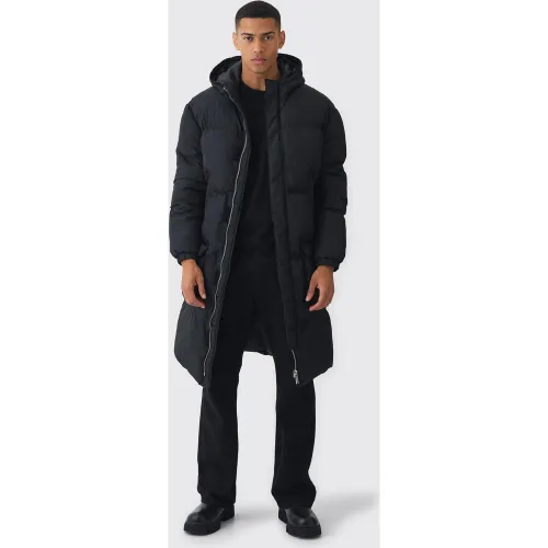 Doudoune longue à capuche et poches - XS - Boohooman - Modalova