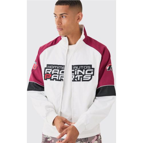 Bomber oversize color block en écru homme - L - Boohooman - Modalova