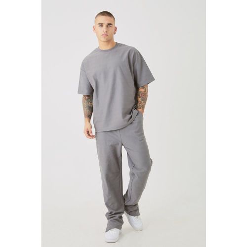 Ensemble oversize rayé avec t-shirt et jogging - S - Boohooman - Modalova