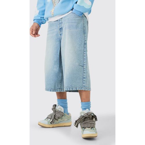 Bermuda oversize en jean clair - 32 - Boohooman - Modalova