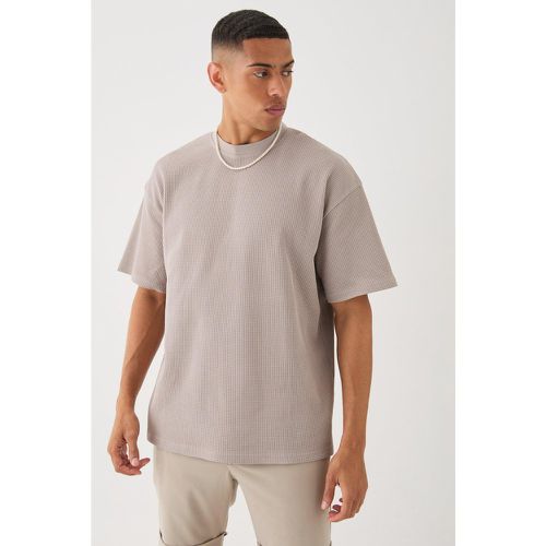 T-shirt oversize effet gaufré - S - Boohooman - Modalova