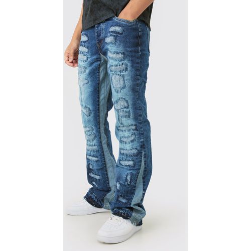 Jean flare slim déchiré et réparé - 28R - Boohooman - Modalova