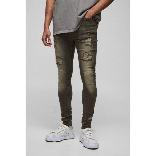 Jean super skinny stretch déchiré - 32R - Boohooman - Modalova