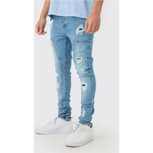 Jean charpentier super skinny déchiré - 28R - Boohooman - Modalova