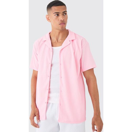 Chemise oversize côtelée à manches courtes - S - Boohooman - Modalova