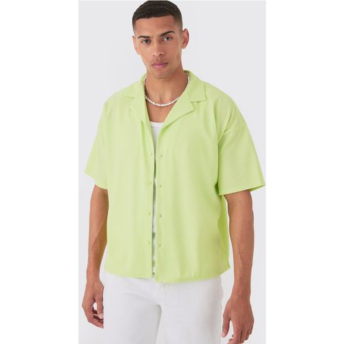 Chemise oversize côtelée à manches courtes - S - Boohooman - Modalova