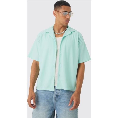 Chemise oversize côtelée à manches courtes - S - Boohooman - Modalova