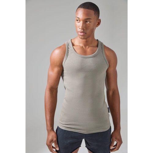 Man Active Gym Muscle Fit Ribbed Vest - Boohooman - Modalova